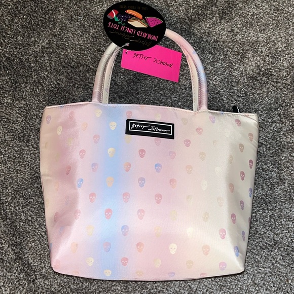 NWT Betsy Johnson Lunch tote w/ skull accents - Picture 1 of 5